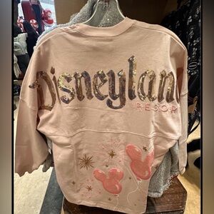 Disney Pink Long Sleeve Tee with Sequin Disneyland Logo size large price $90